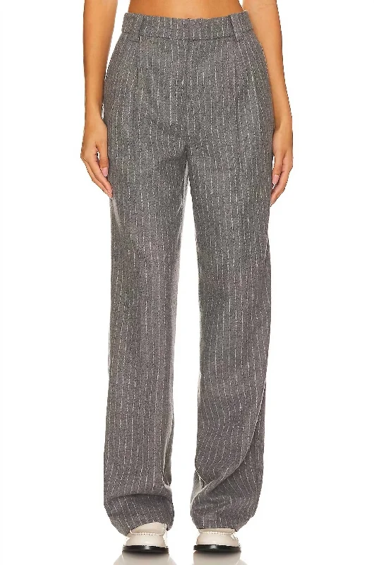 Roen Pant In Grey And White Pinstripe