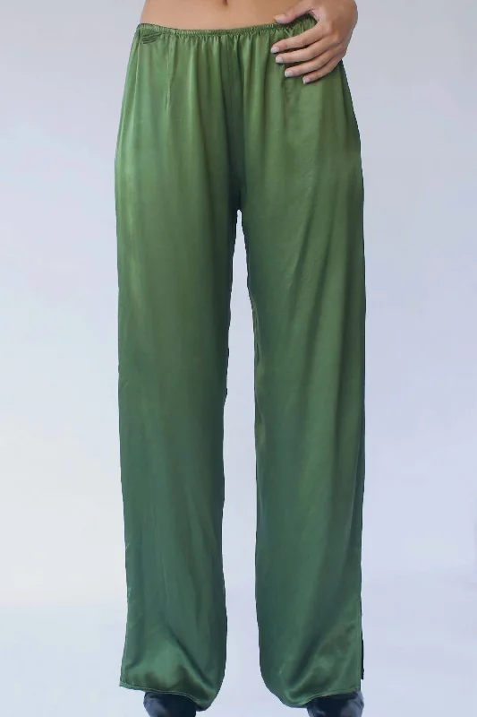 Silky 5” Side Slit Pant In Olive