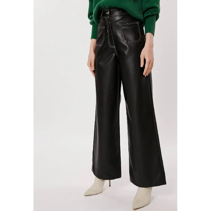 Terre Faux Leather Pants In Black