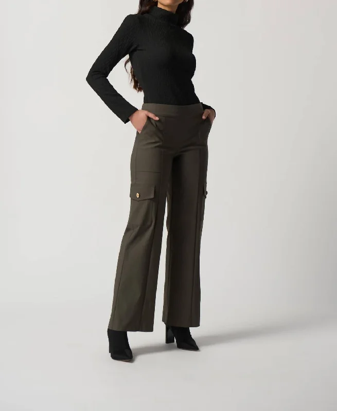 Wide Leg Pant In Avocado/olive Green