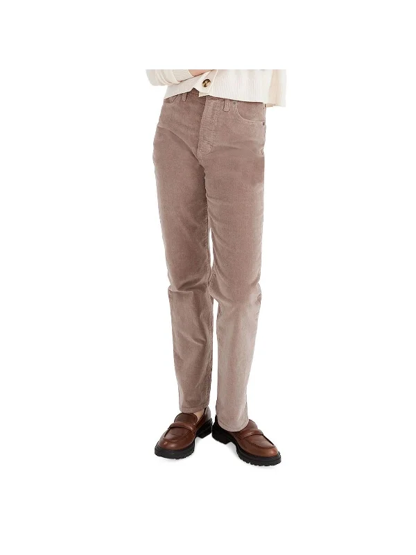 Womens Corduroy High Rise Straight Leg Pants