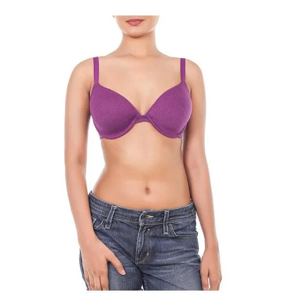 Everyday Wear Padded Underwired Bra With Lace Wings