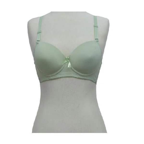 Ladies Pastel Matching Bra | Cotton Push Up Underwired Lingerie with Adjustable Straps For Women