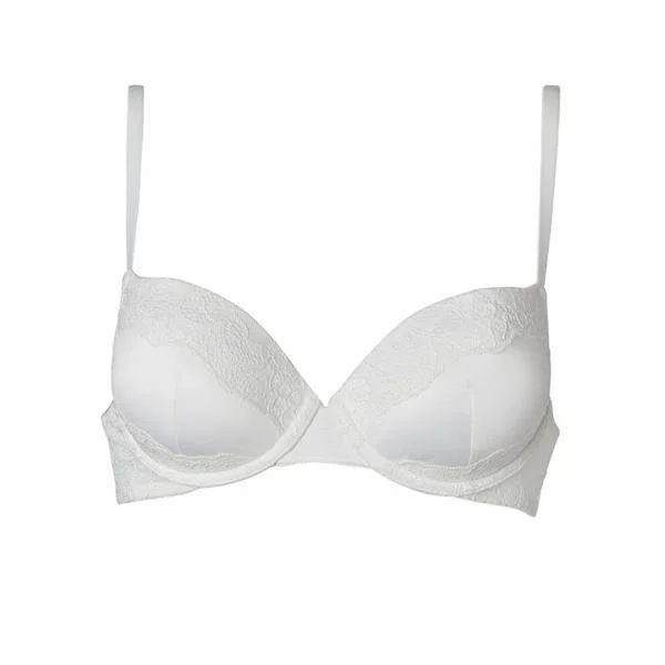 White Color Plunge Push-Up Bra