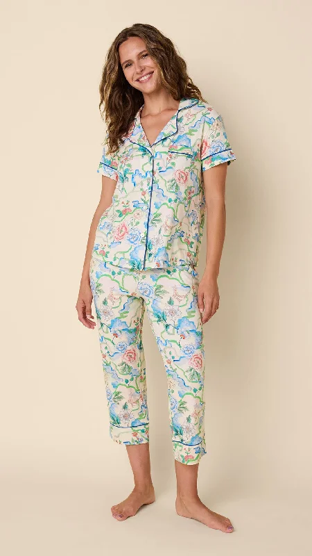 Butterfly Floral Pima Knit Capri Set