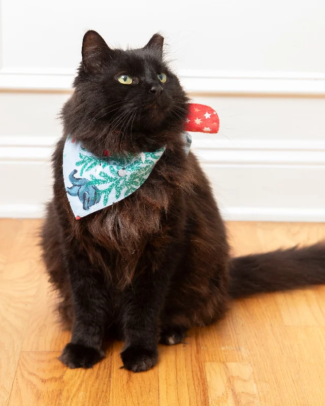 Frisky Firs - Lightweight Flannel Pet Bandana - Twinkling Blue