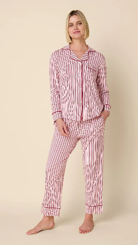 Holiday Stripe Pima Knit Long-Sleeved Pajama