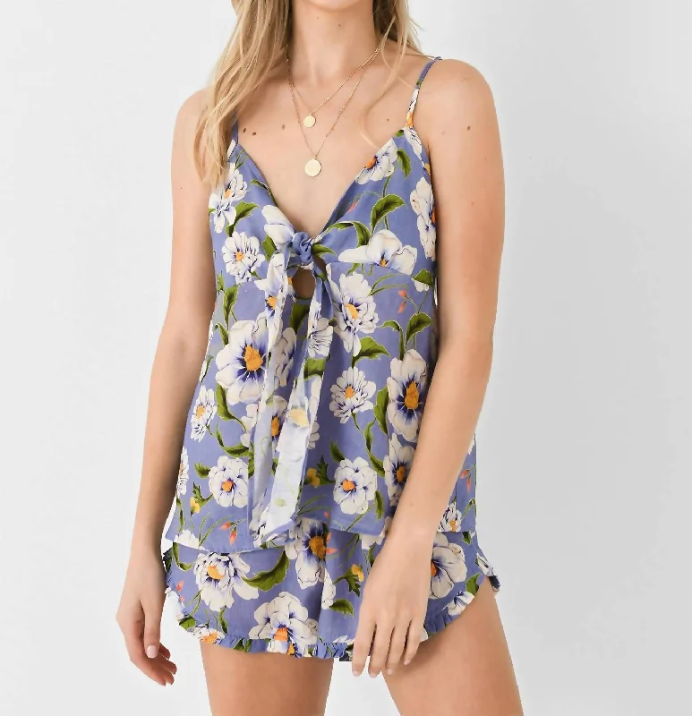 Rosie Summer Dunes Pajama Set In Blue