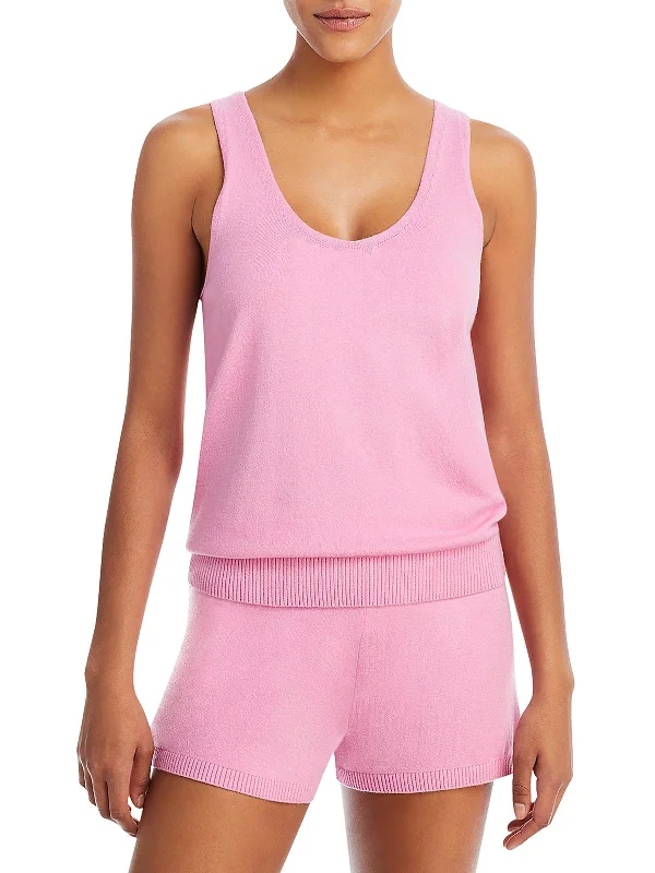 Womens Ribbed Trim  Polyester Sleep Tank